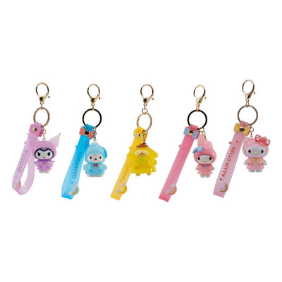Sanrio Raincoat Series Portachiavi con Cinturino da Polso - Hello Kitty e Amici - Display da 12 Pezzi YuMe Toys