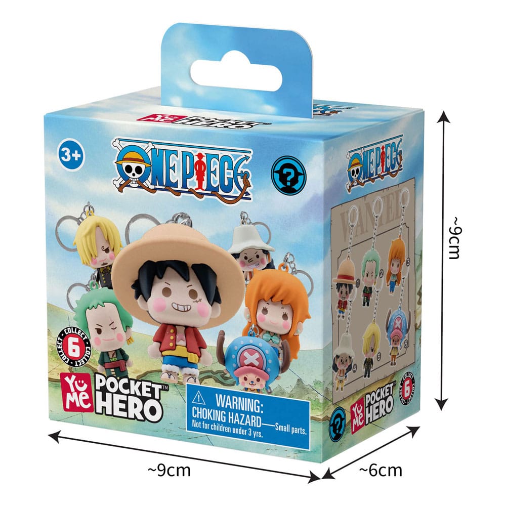 Portachiavi One Piece Pocket Hero Serie 2, esposizione da 12 pezzi YuMe Toys