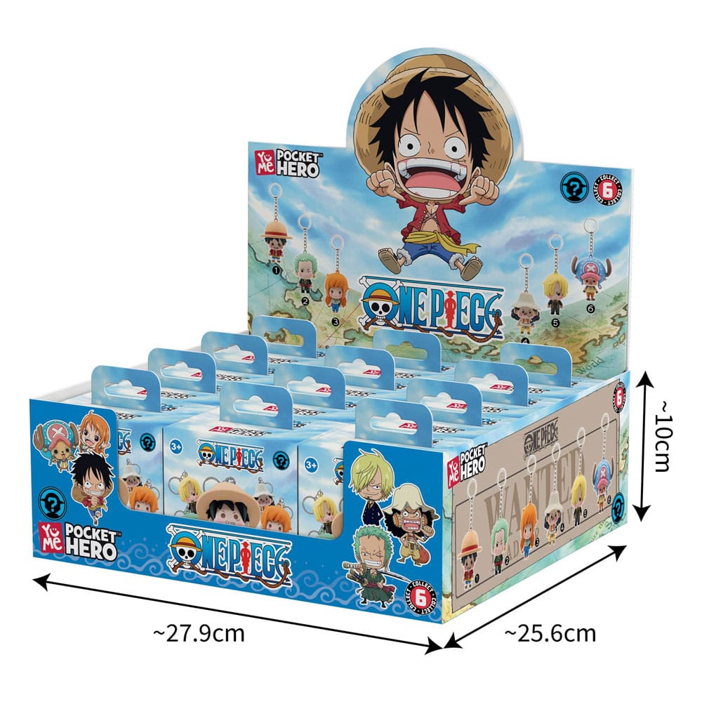 Portachiavi One Piece Pocket Hero Serie 2, esposizione da 12 pezzi YuMe Toys