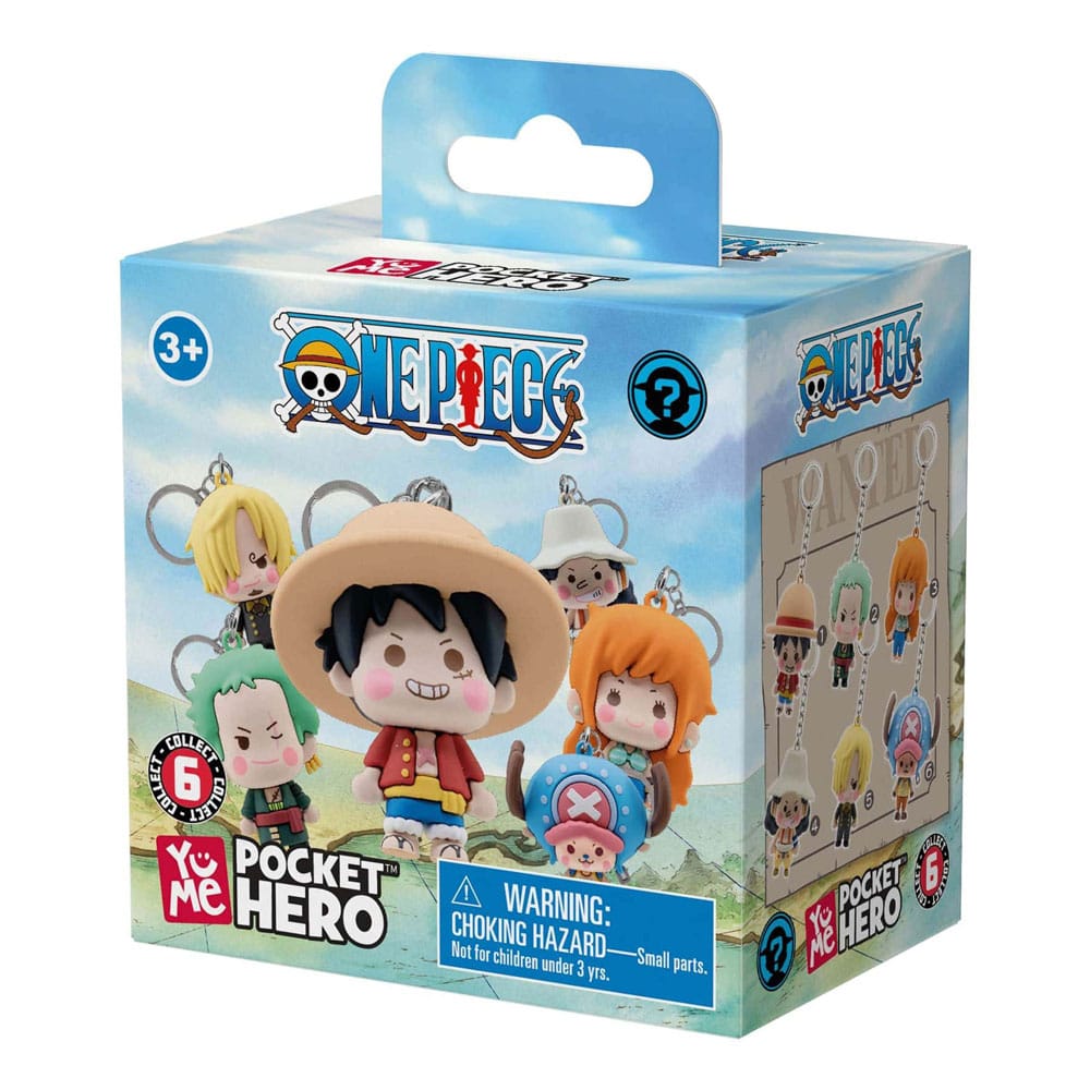 Portachiavi One Piece Pocket Hero Serie 2, esposizione da 12 pezzi YuMe Toys