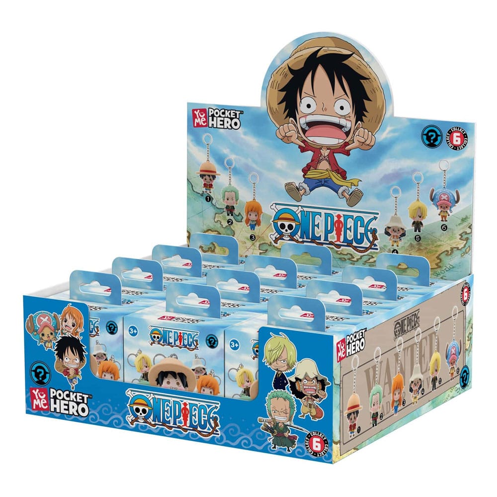 Portachiavi One Piece Pocket Hero Serie 2, esposizione da 12 pezzi YuMe Toys