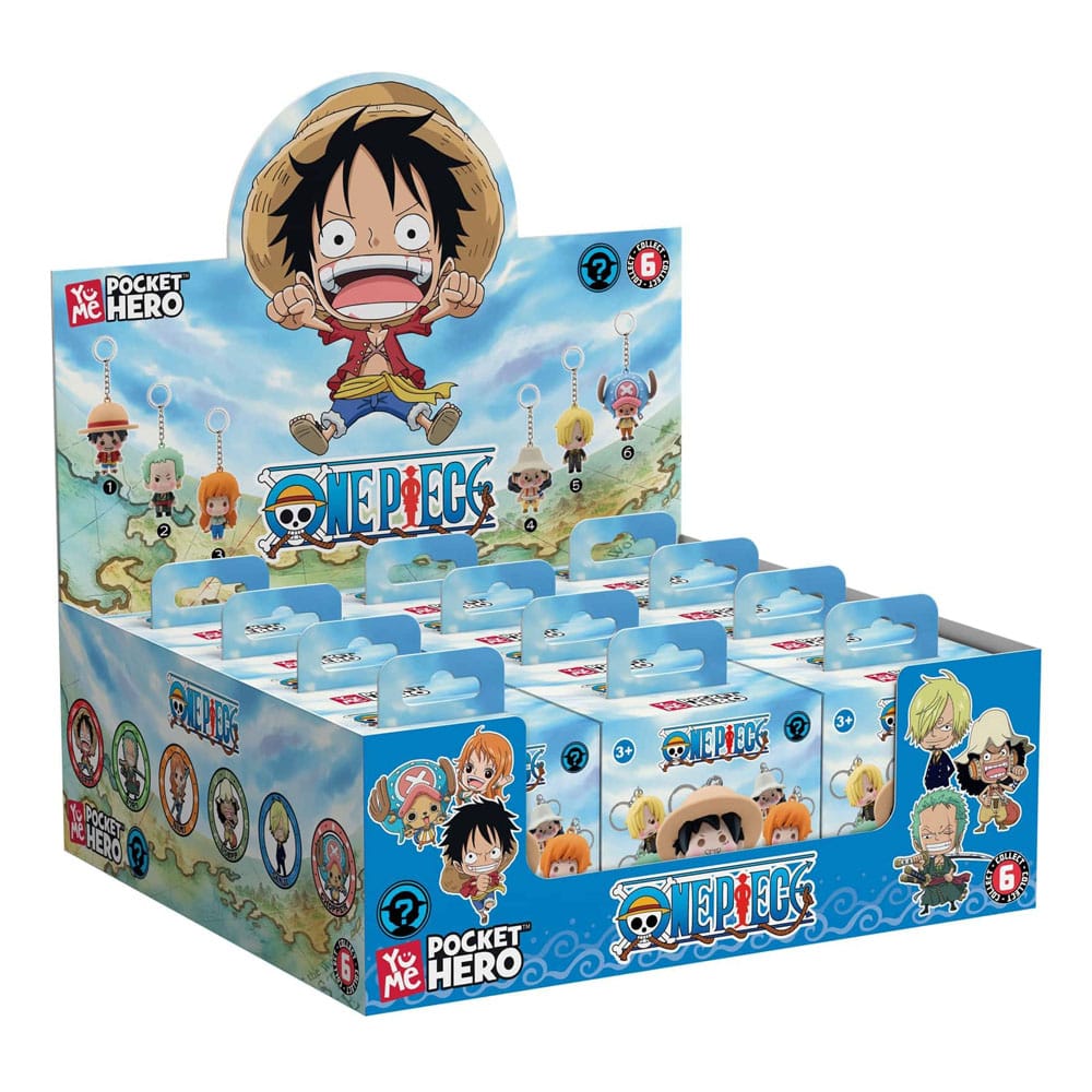 Portachiavi One Piece Pocket Hero Serie 2, esposizione da 12 pezzi YuMe Toys
