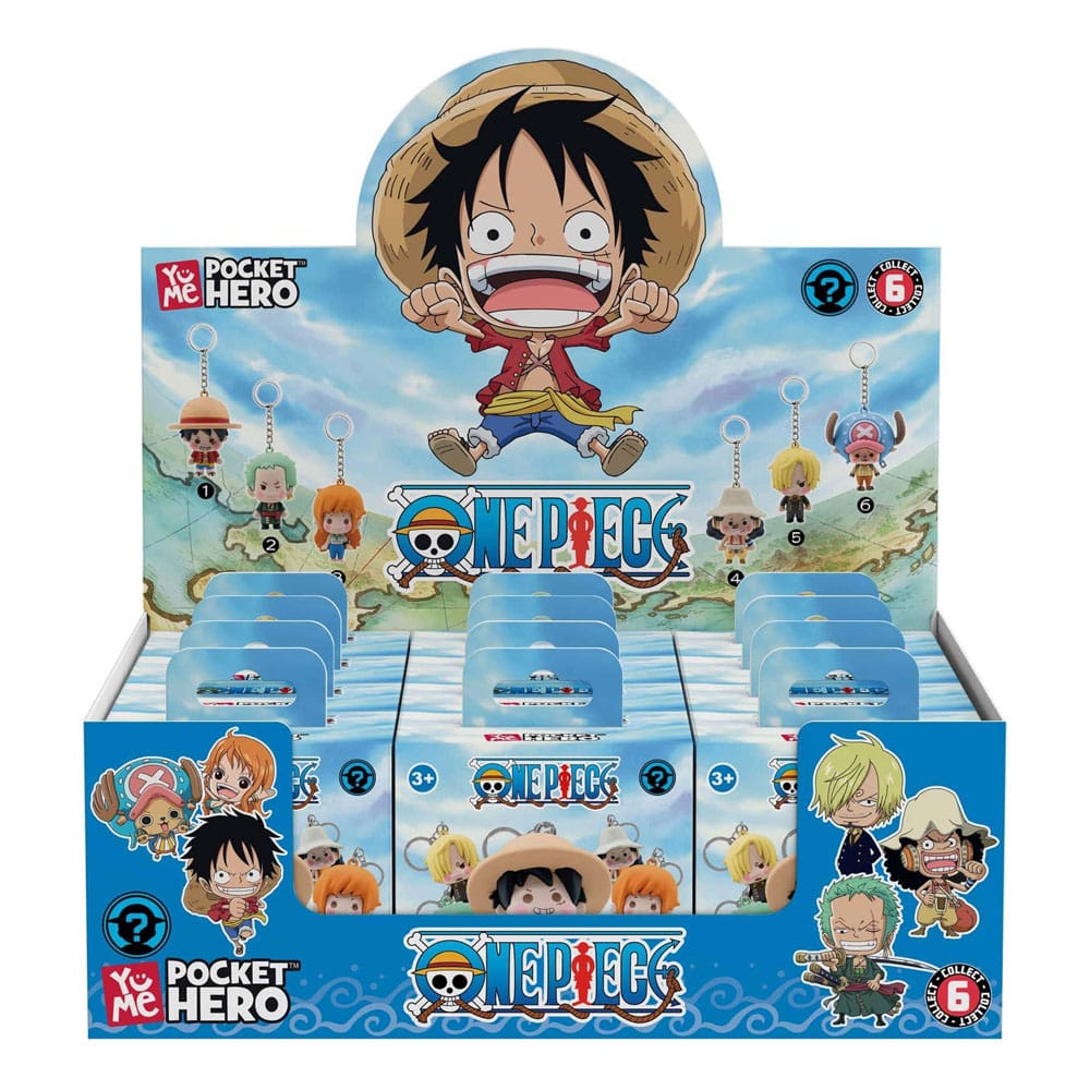 Portachiavi One Piece Pocket Hero Serie 2, esposizione da 12 pezzi YuMe Toys