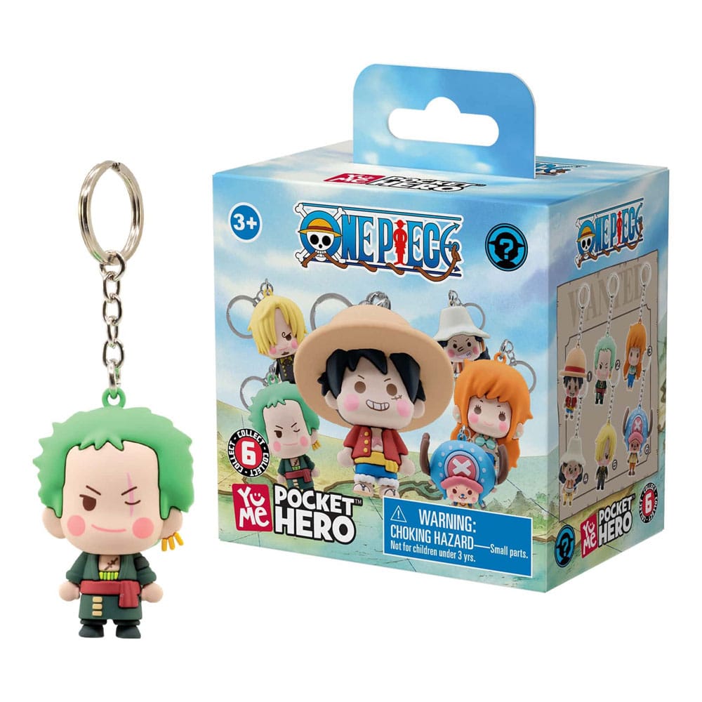 Portachiavi One Piece Pocket Hero Serie 2, esposizione da 12 pezzi YuMe Toys