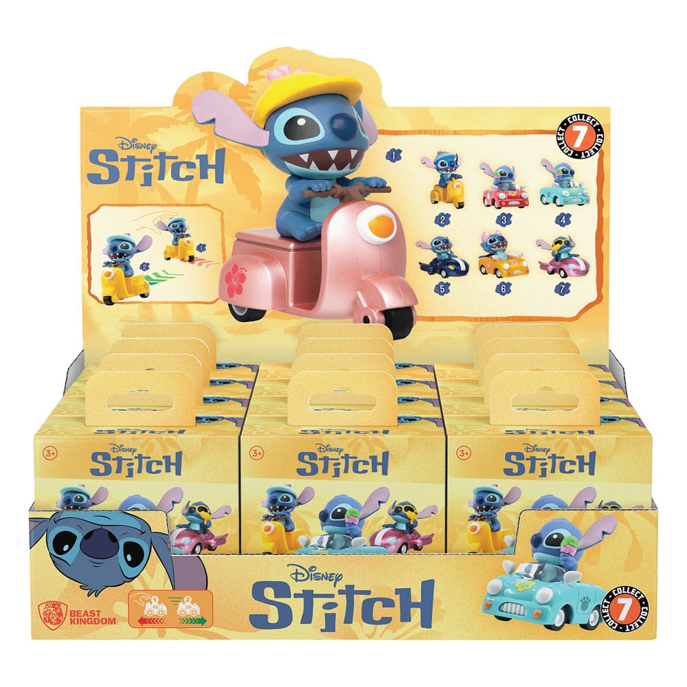 Lilo & Stitch Zoom Hero veicoli a trascinamento con figure Stitch, assortimento 12 pezzi