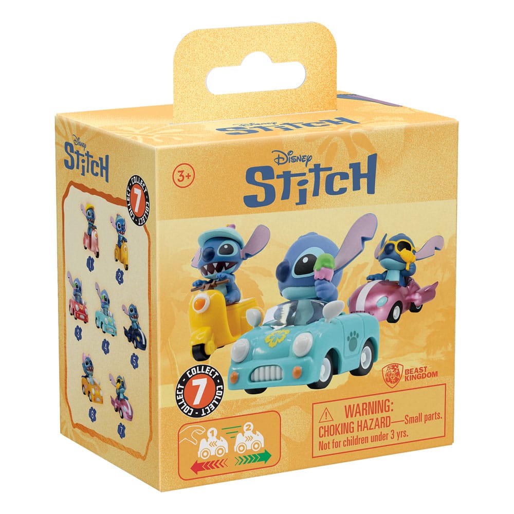 Lilo & Stitch Zoom Hero veicoli a trascinamento con figure Stitch, assortimento 12 pezzi