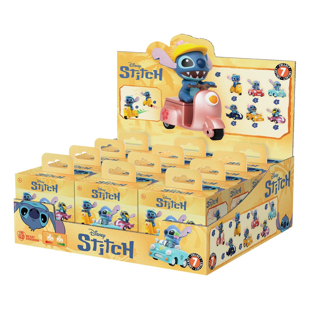 Lilo & Stitch Zoom Hero veicoli a trascinamento con figure Stitch, assortimento 12 pezzi