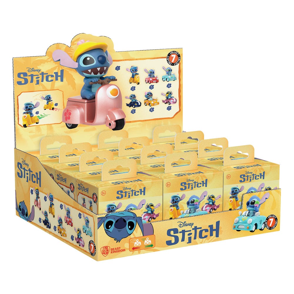 Lilo & Stitch Zoom Hero veicoli a trascinamento con figure Stitch, assortimento 12 pezzi