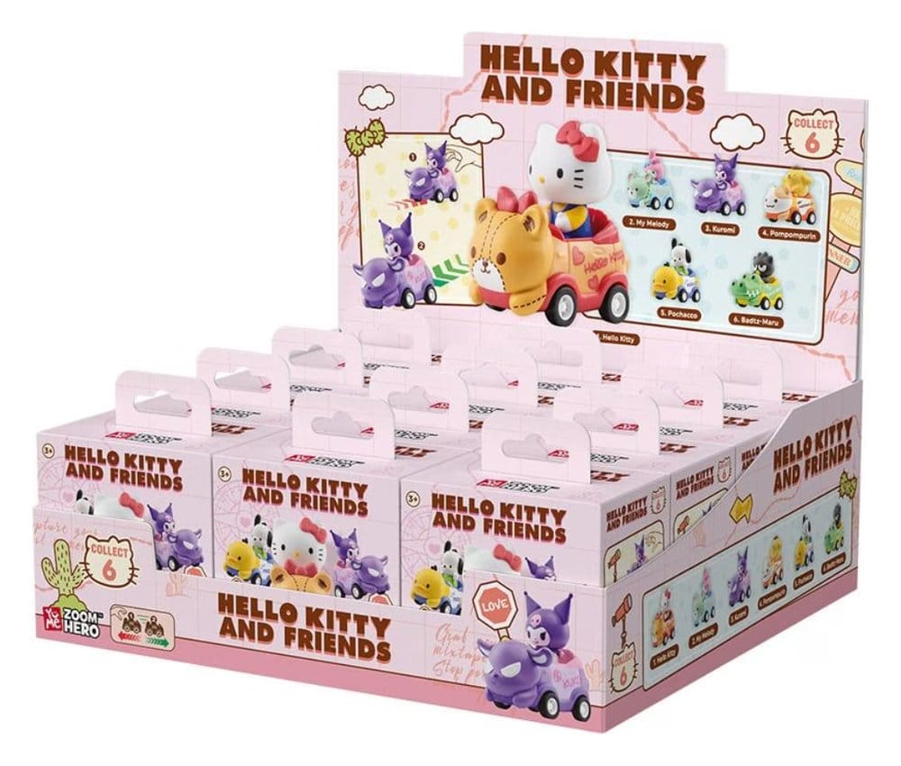 Sanrio Zoom Hero Veicoli a Trazione con Figure Hello Kitty e Amici Serie 1 Blind Box Display (12)