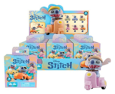 Disney Lilo & Stitch Zoom Hero Serie 2 – Display da 12 Mini Figure con Veicoli a Spinta (Blind Box)