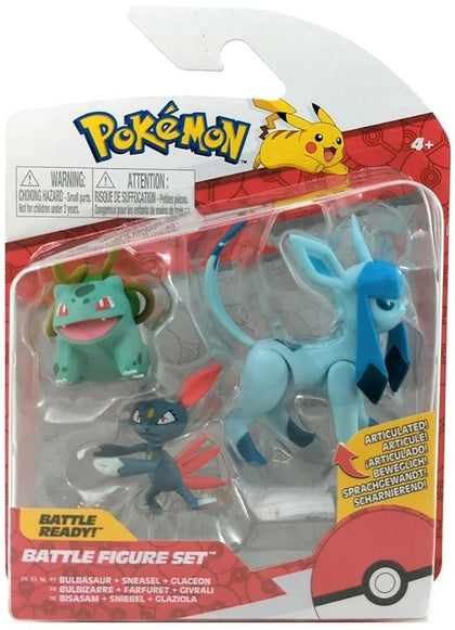 Pokémon Battle Mini Figures 3-Packs 5-8 cm Wave 10 Bulbasaur #3, Sneasel & Glaceon