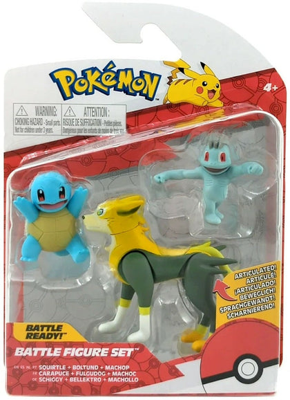 Pokémon Battle Mini Figures 3-Packs 5-8 cm Wave 10 Squirtle #3, Machop & Boltund