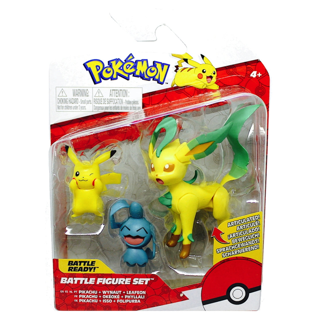 Pokémon Battle Mini Figures 3-Packs 5-8 cm Wave 10 Pikachu #8, Wynaut & Leafeon