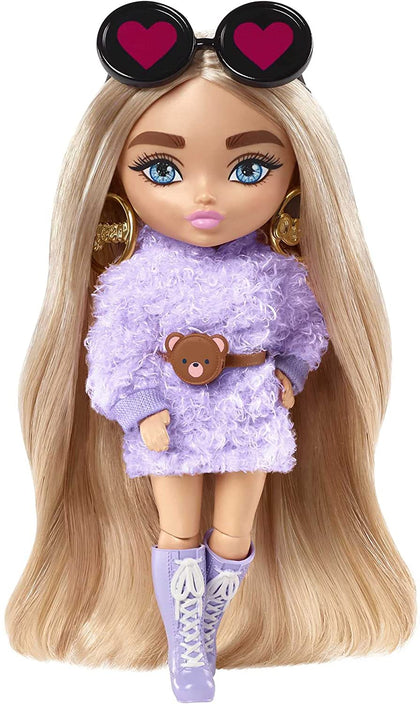 Barbie Extra Minis con Vestito Lilla e Occhiali a Cuore
