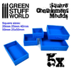 Green Stuff World - Tools - 5x Containment Moulds for Bases - Square