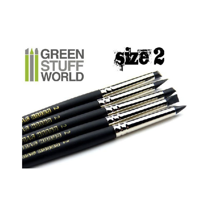 Green Stuff World - Tools - Colour Shapers Brushes - Size 2 - Black Firm